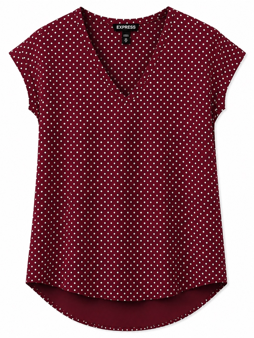 Express Polka Dot V-Neck Blouse